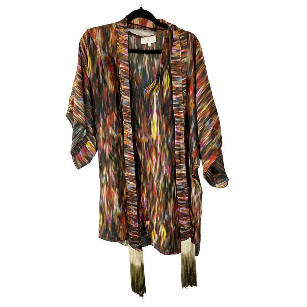Alexis Silk Smudged rainbow tunic size XS/S